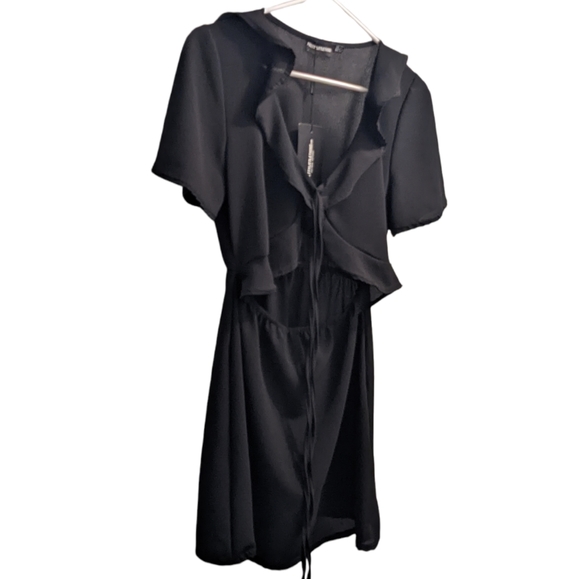 🆕 Pretty Little Thing Black Open Mid Dress 8 - Picture 2 of 5